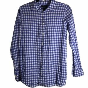 J Crew Gingham Boy Button Shirt Size 4
